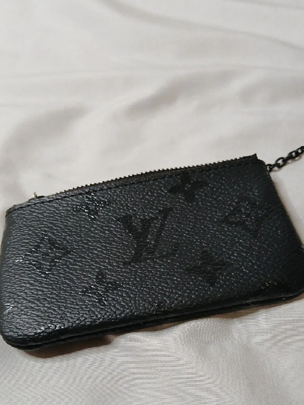Louis Vuitton Black Leather Zip Pouch